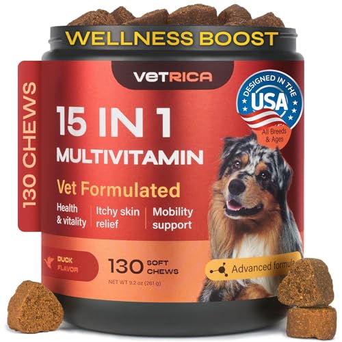Dog Vitamins 15 in 1 - Dog Multivitamin Chews - Joint Supplement ...