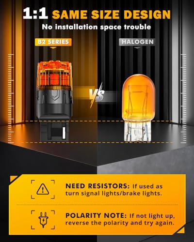 Image of Auxbeam 2026 B2 Series 7440 LED Bulbs Amber Turn Signal Blinker Light