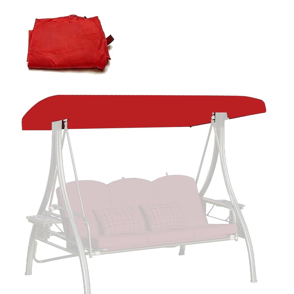 Toit De Rechange pour Balancelle Jardin 191x120cm 213x122cm Housse De Balançoire Extérieur Toit De Remplacement De L'Auvent De Balançoire(Red,77x49x9in(195x125x20cm))