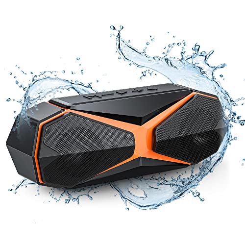 COLSUR Bluetooth Lautsprecher mit TF, Tragbar Kabellos Musikbox, Extra Bass, IPX7 Wasserdicht, Mikrofon und Stereo Sound für Zuhause,Draußen,Garten Cover