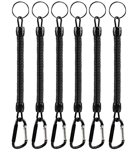 Cordones de pesca en espiral juego de 6 cables elásticos anticaída