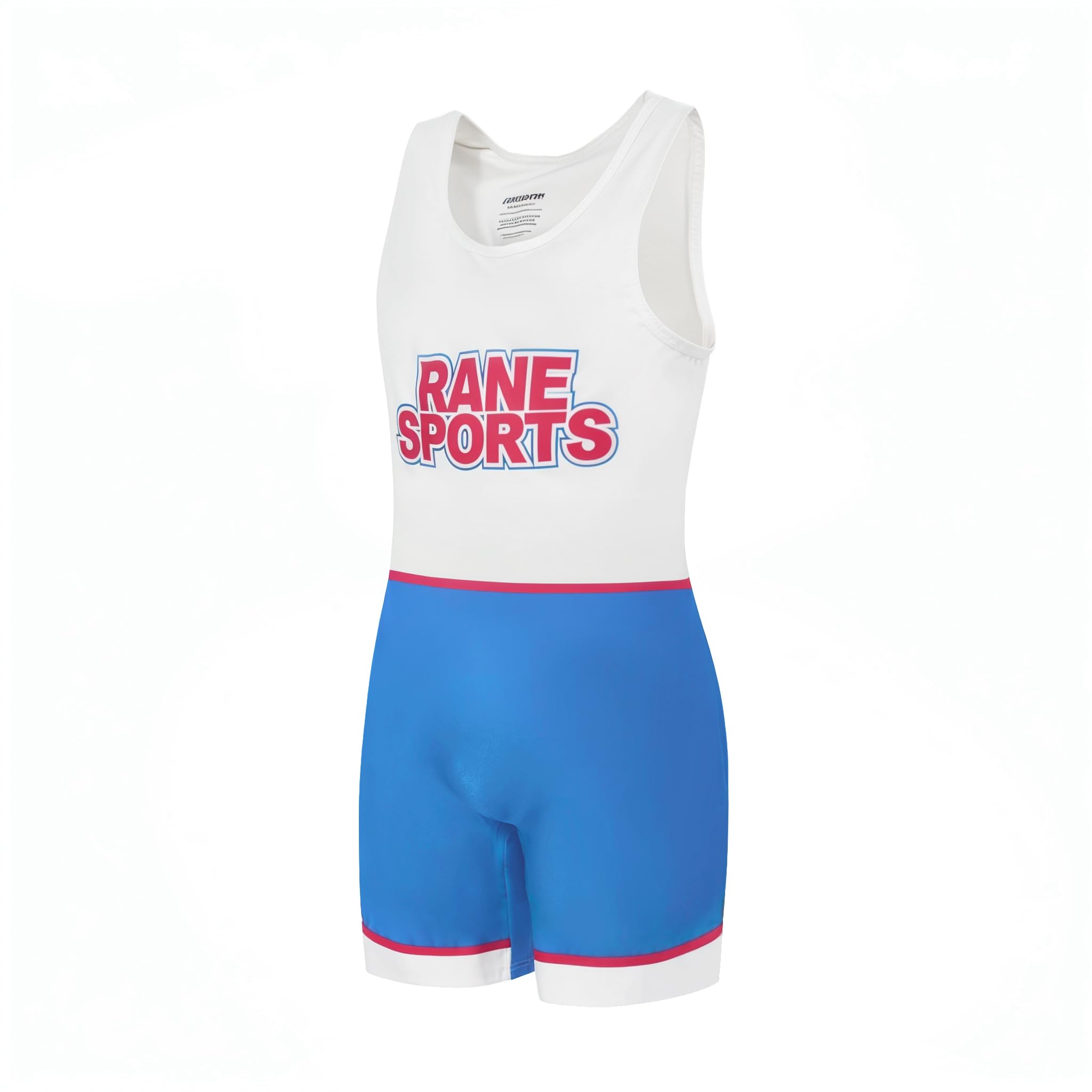 Rane Sports Men's Wrestling Singlets Athletic Supporters Tight Slim Fit Sport Bodysuit Sleeveless Wrestling Leotard Jumpsuits Weightlifting Clothes White hit Blue XL