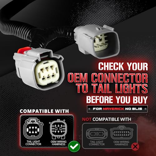 OPT7 Plug'n'Play Harness for 2022-2024 Maverick 2.0L EcoBoost Without BLIS (Not for 2.5L Hybrid Engine) & OPT7 48" Redline Triple Row LED Tailgate Light Bar w/Sequential Amber Turn