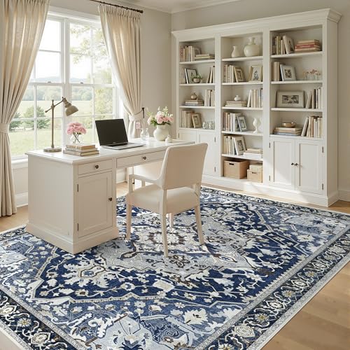 Tapete Azul Grande 8x10 Antideslizante Lavable miniatura 4