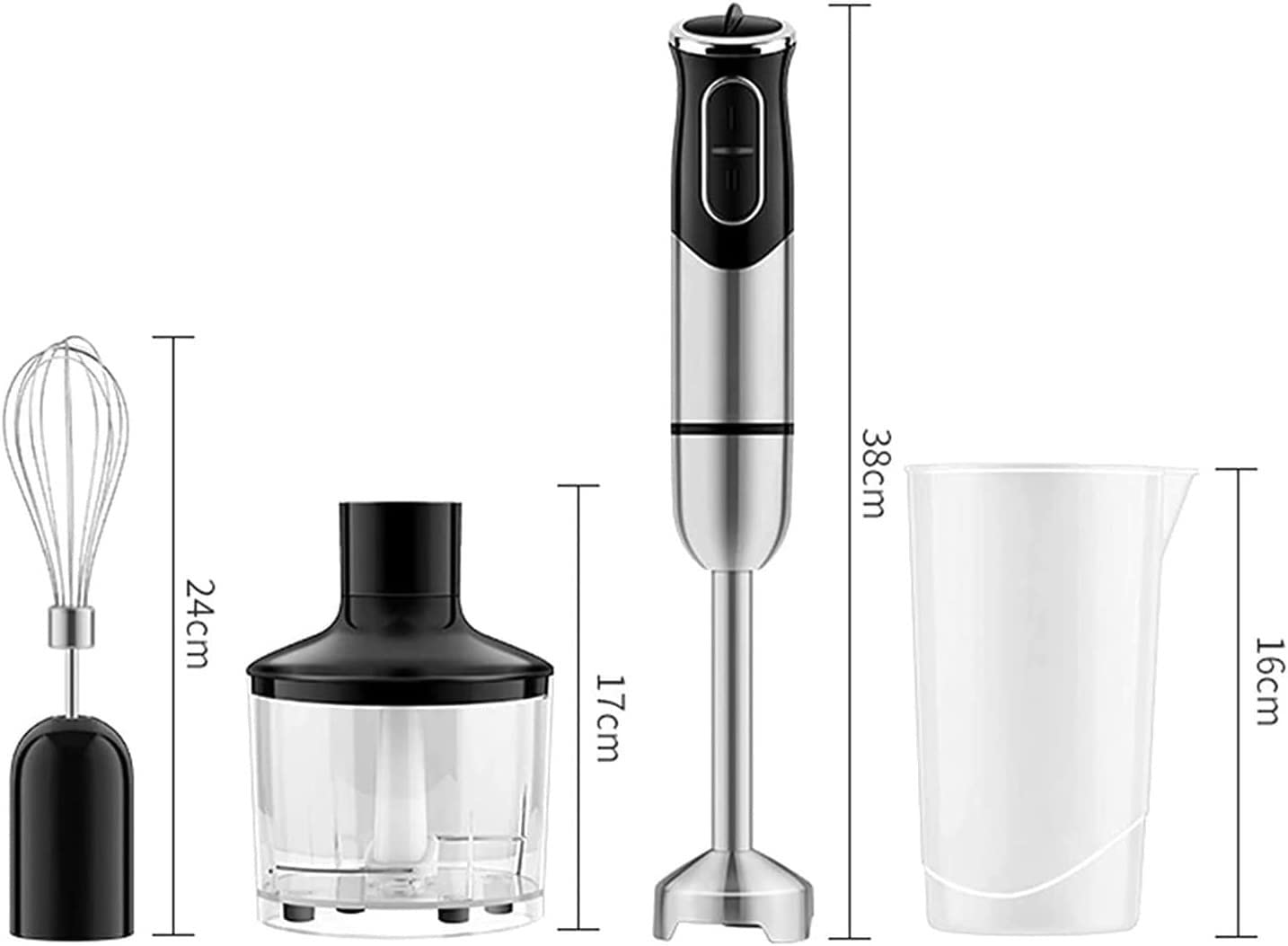 Blender ręczny, elektryczny blender ręczny, ostrza ze stali nierdzewnej 304, ręczny blender kuchenny do zup, koktajli, przecierów, jedzenia dla dzieci, 600 W