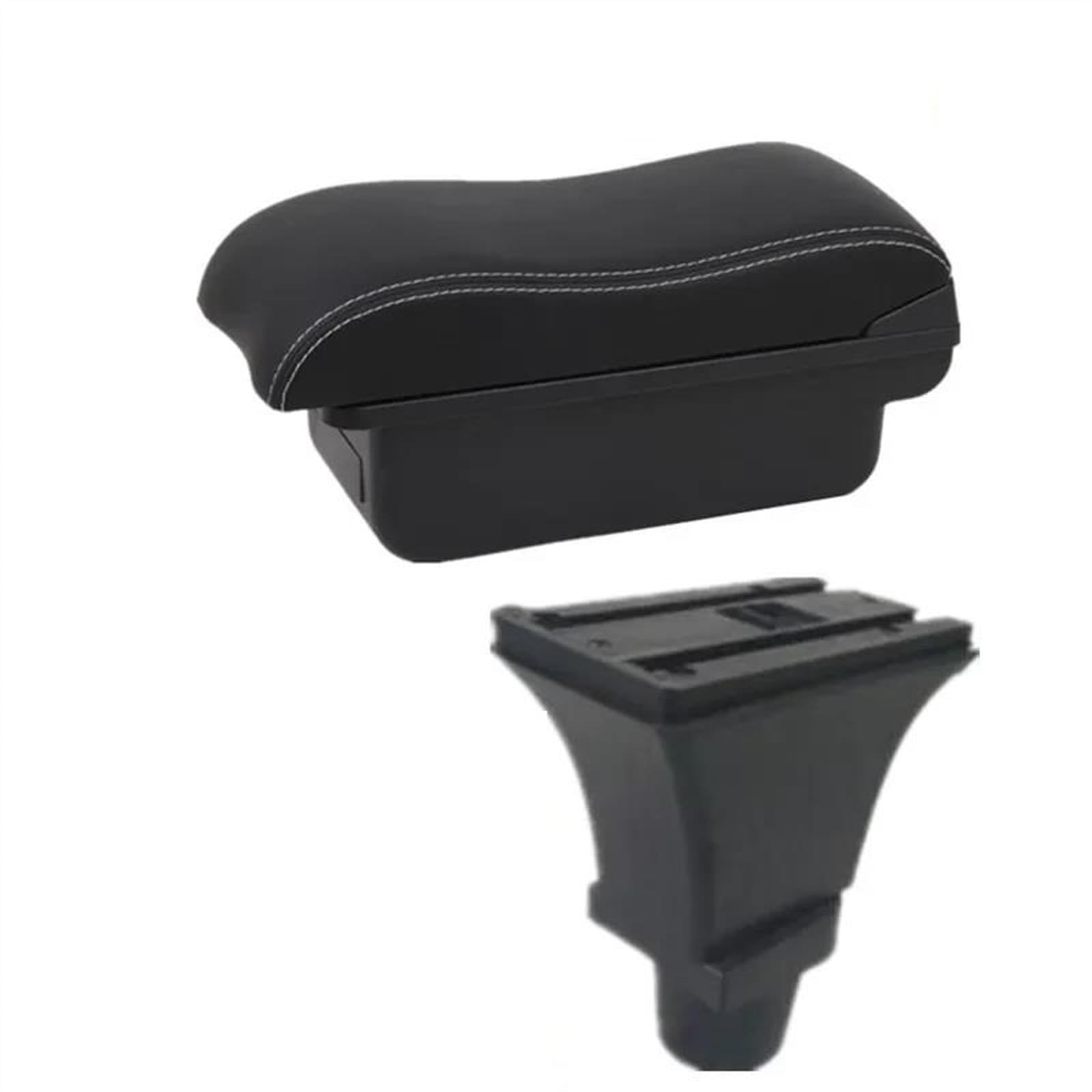 NOHEEU Car Armrest Box Accessories Dedicated Interior Retrofit Center Storage For Fiat 500 For CRONOS(A2 white line No USB)