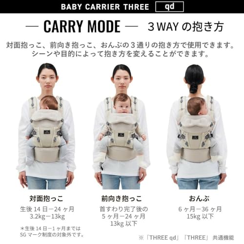 カーメイト(エールベベ) 抱っこ紐 スリーqd キューディ アッシュベージュ 3WAY BC111 の商品画像 8