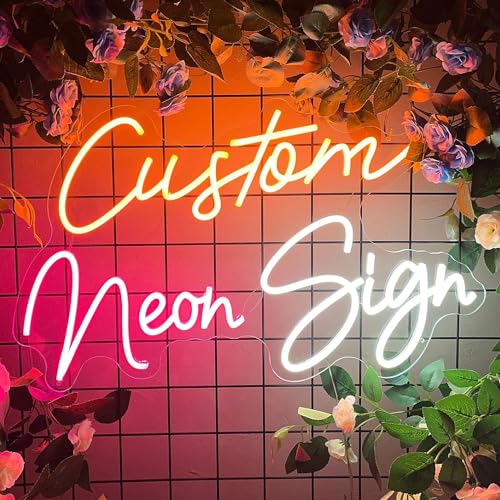 KOPLYEM Neon Personnalisable, Enseigne Lumineuse Personnalisable Panneau LED Néon Décoration pour Décoration Murale, Prenom Lumineux Personnalisé pour...