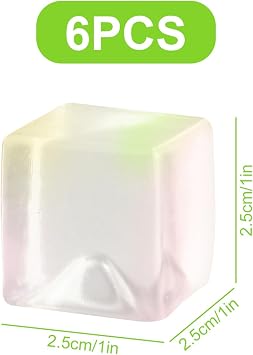 6 Pack Cube Sensory Squeeze Toys BPA Free TPR Fidget Set