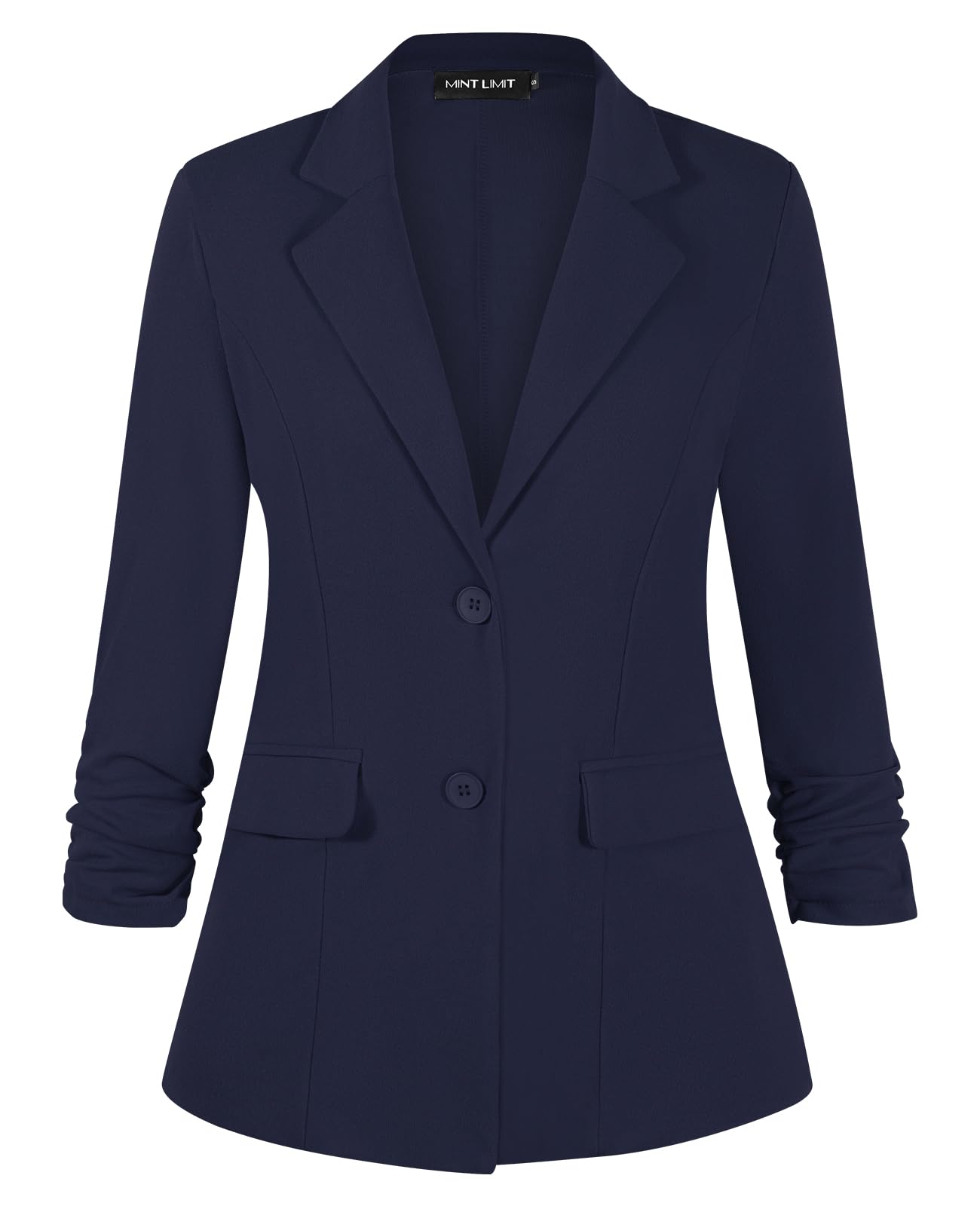 MINTLIMIT Womens 3 4 Sleeve Blazers Lapel Button Blazer Casual Work Office Suit Jackets with Pockets and Padded