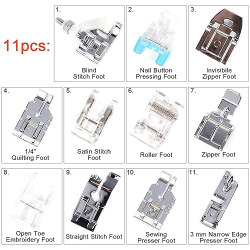 BE-TOOL Set de 11 Pies Prensatelas Multifuncional miniatura 3