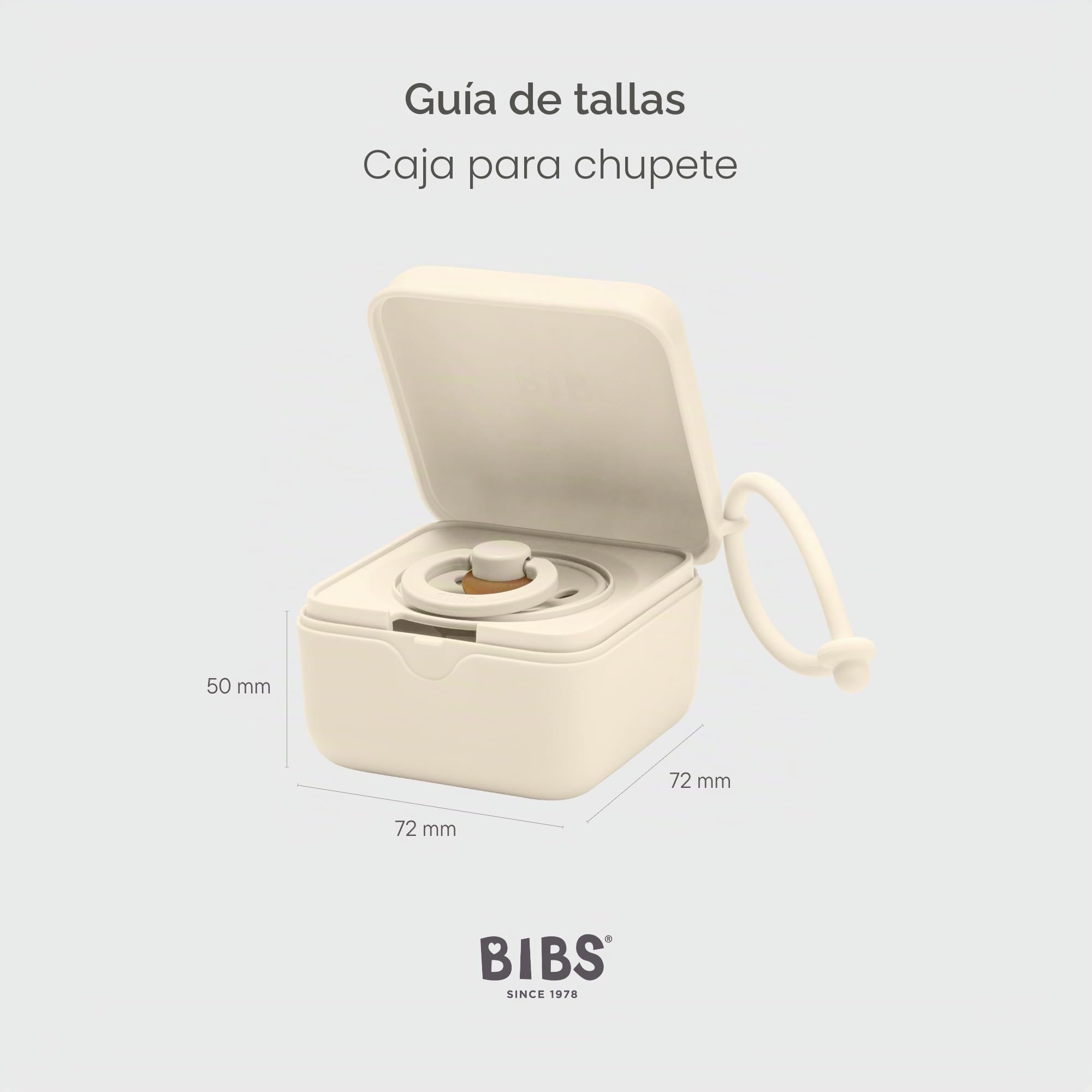 BIBS Liberty Caja con correa para chupete. Broche para chupete y caja esterilizadora. Material de calidad alimentaria libre de BPA 100% - Bobo Petrol