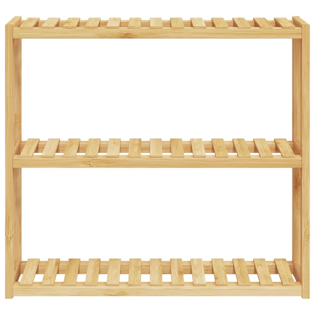 Bambusowa półka łazienkowa, 3 poziomy, 60 x 15 x 54 cm, ścienny organizer do przechowywania ręczników i produktów higienicznych, pływający design, aby zmaksymalizować przestrzeń