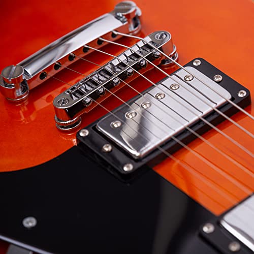 Redid Semi-Hollow Body Electric Guitar Rd-100 Jazz Guitar With F-Hole,Maple Neck,Humbucker Pickups(Orange) #TOP4