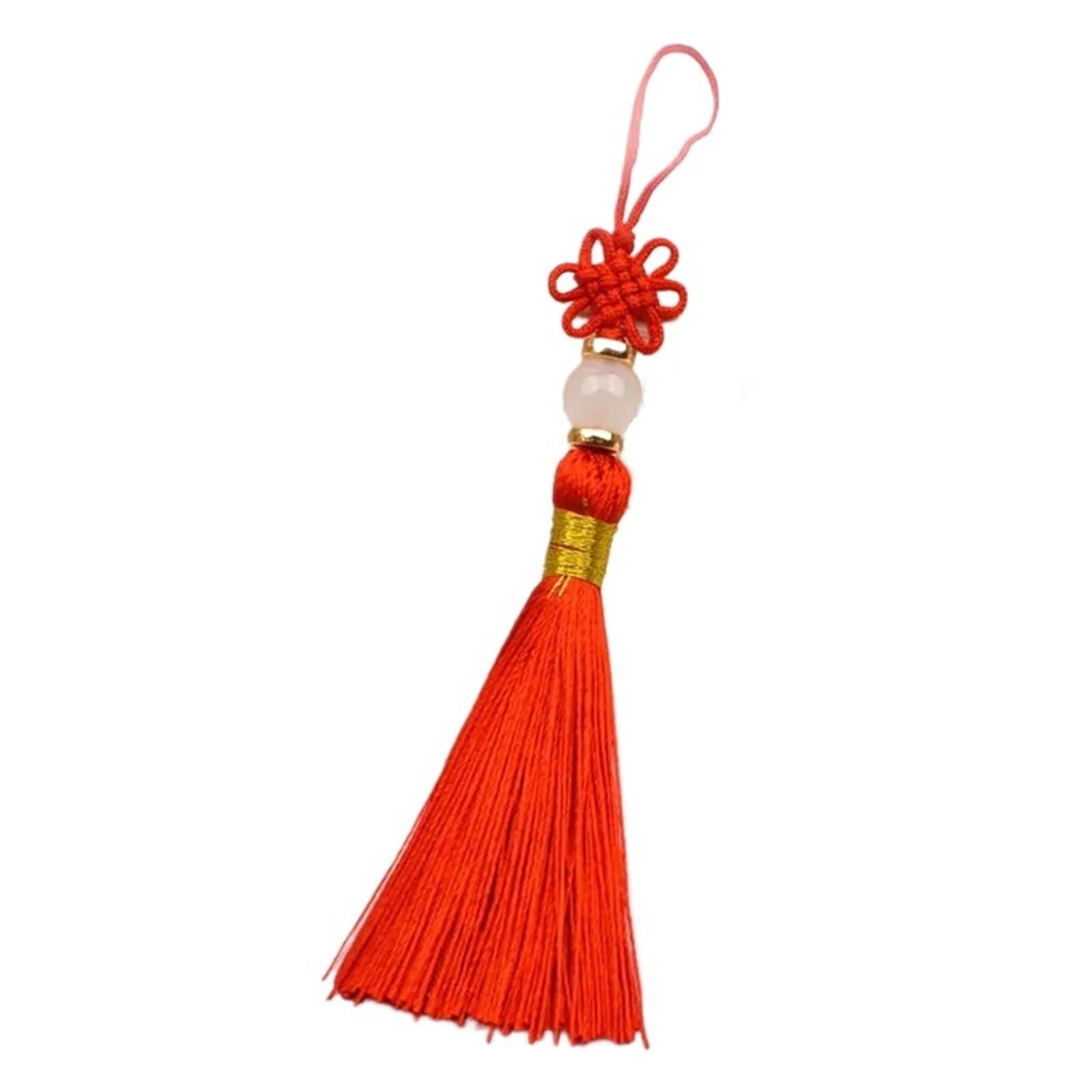 Mini Tassels 30Pcs Small Chinese Knots Craft Tassels Handmade Silky Mini Beaded Tassels for Jewelry Making DIY Earring Bookmark Supplies for Crafts(Red)