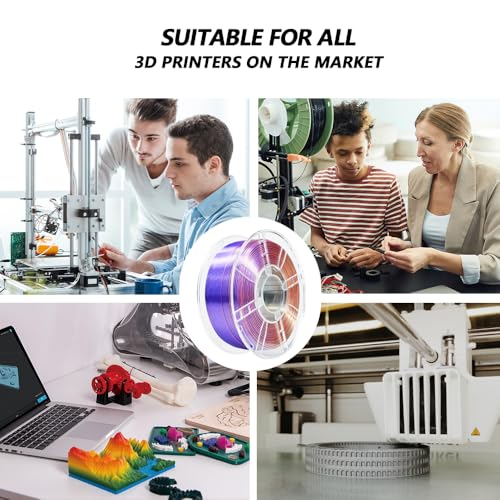 Image of iBOSS Silk Tri Color Green Purple Copper PLA+ Filament, Shiny Silk 3D PLA Plus Filament, Neatly Wound 1kg 3D Printer Filament 1.75mm + / -0.02mm, Fit for Most 3D FDM Printers