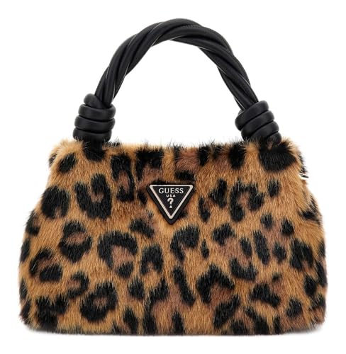 GUESS sac à épaule bandoulière sac à main Shaida Top Handle Crossbody Bag Leopard marron clair