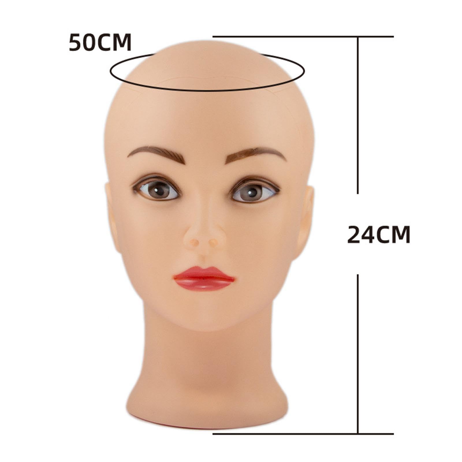 Milageto Testa di manichino realistica, espositore per parrucche, modello di testa di manichino multiuso leggero per trucco, parrucchiere, cappello, gioielli, donne