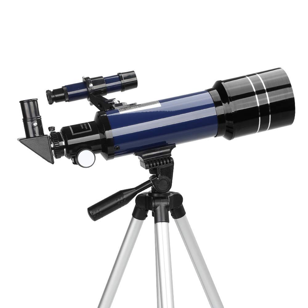 für Kinder, Erwachsene und Anfänger, 70 mm Öffnung, 400 mm BAK4-Prisma, FMC-Objektiv, Astronomischer Refraktor für die Astronomie mit Smartphone-Halterung und Stativ und Bluetooth-Kamera-Controll