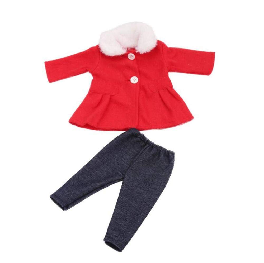 DUORUI Doll Clothes Dress Winter Outfit Coat with Plush Collar Pants for American Girl Doll 18 inch