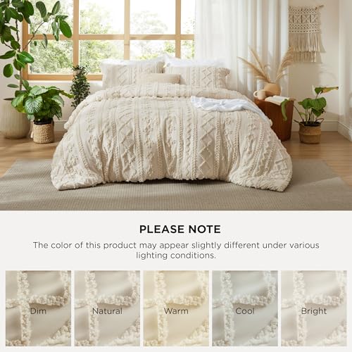 Bedsure Boho Twin Bedding Sets,Bedroom Decor Comforter Set Beige 2 Pieces | Soft Breathable,Fluffy Tufted,Gift For Girls Women,For Kids,Marshmallow-like Dorm Decor,All Seasons,Machine-washable,OEKO-TEX - image 9