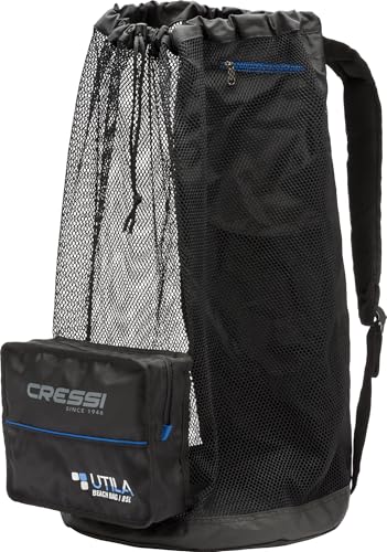 Cressi Unisex's Utila Large Diving Mesh Bag/Backpacks, Black, 85 LT