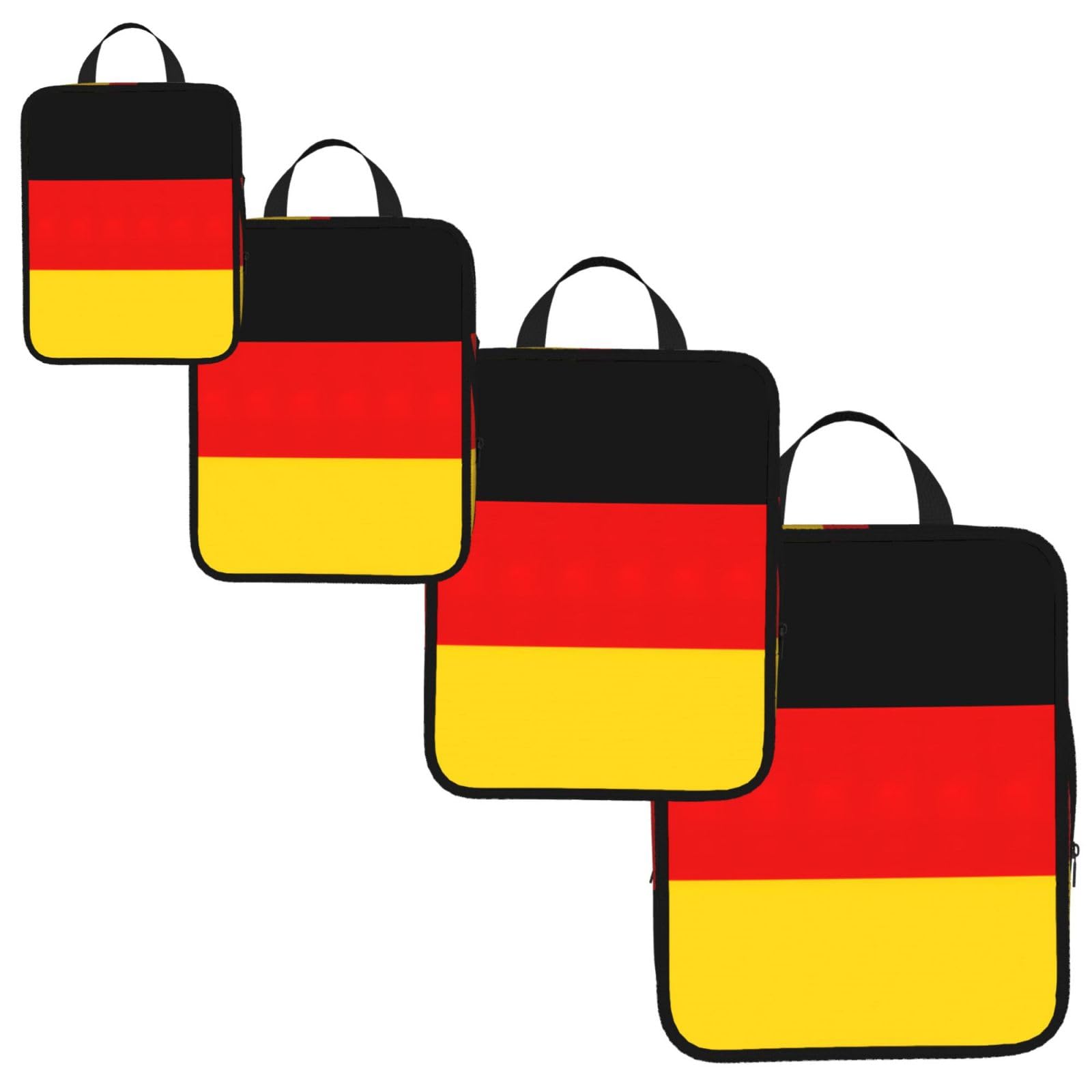 German flag Print 4 Set Compression Packing Cubes for Suitcases,Expandable Storage Bag Organizers