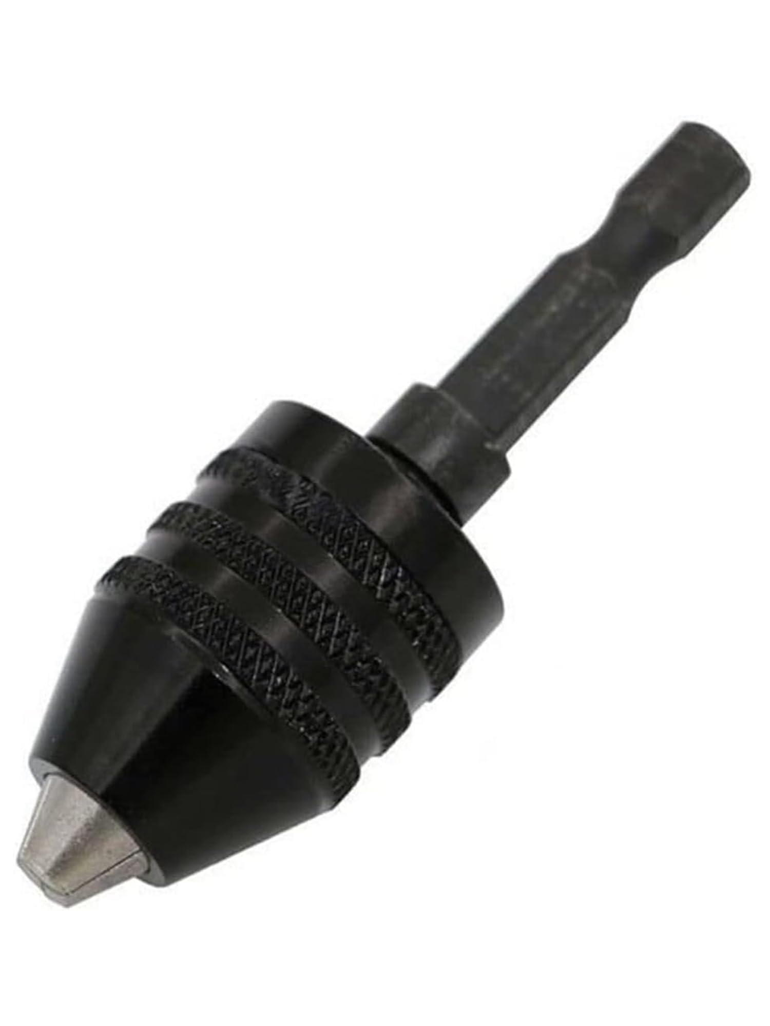 Mandrino senza chiave 1 pz 1/4, 1/8, 1/16 di pollice esagonale e codolo rotondo adattatore for cambio rapido piccolo mandrino for trapano, nero e argento(B)