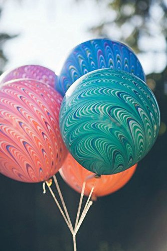Amazon | 孔雀の風船 - 18インチラウンドバルーン - 光沢のある孔雀