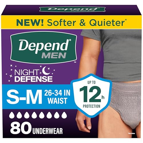Image of Depend Night Defense Adult Diapers for Men, S /M, 80 Count