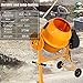 Generic Portable 4.2 Cu Ft Concrete Cement Mixer, 1/2 Hp Electric Mixer Machine with Wheel & 120L Freestanding Barrow Machine, Mixing Tools for Stucco Mortar (Yellow) 41.4 x 28 x 52.8 Inches (Gen120)