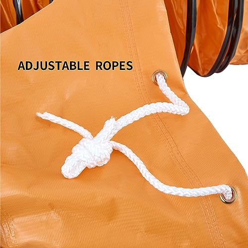 25FT Flexible Duct Hose PVC Flame Retardant Duct Hosing with S Hook & Steel Support for 16IN Utility Blower Exhaust Fan by ONNAO - Image 4