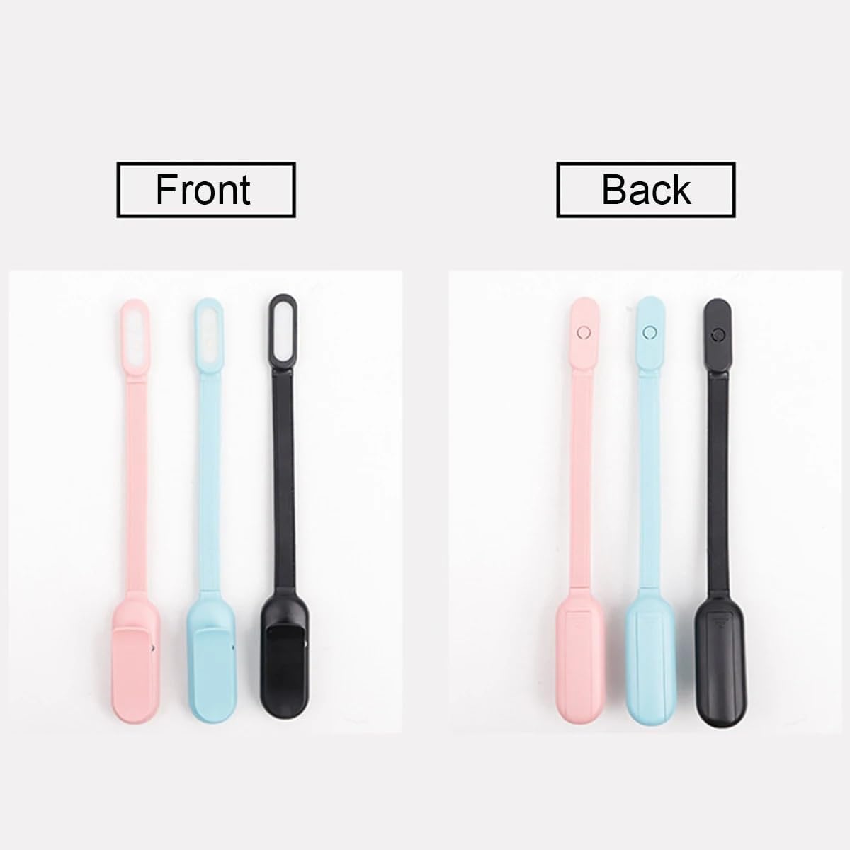 Światło LED, Lampka do czytania naścienna 2 szt. LED USB do ładowania, 360 stopni, 3 kolory, z klipsem Wielokolorowy(Rechargeable Black)