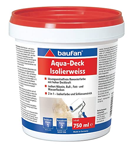 Baufan Renovierfarbe Aqua-Deck weiß 750 ml | lösungsmittelfrei | hohe Deckkraft | für innen | Glanzgrad...