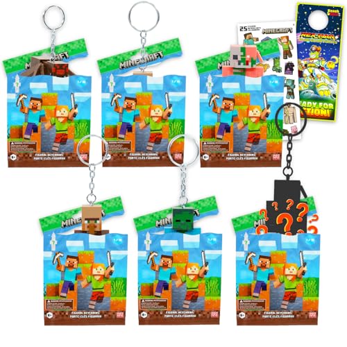 Porte-clés Minecraft en figurine (pack de 6) pour ne plus perdre ses clés de sac