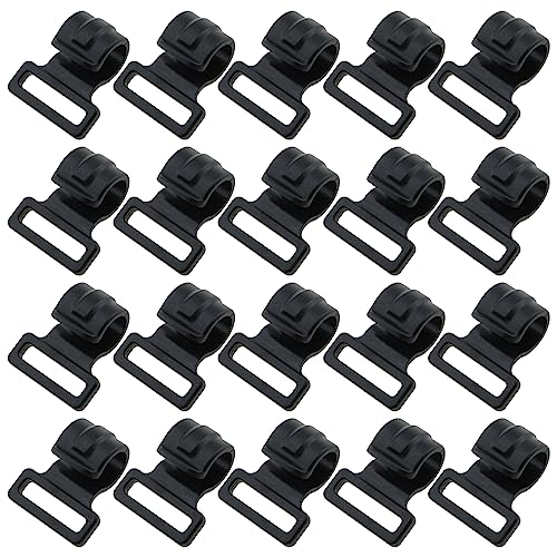 Heyous 20PCS C-Shaped Plastic Tent Pole Clips, Black