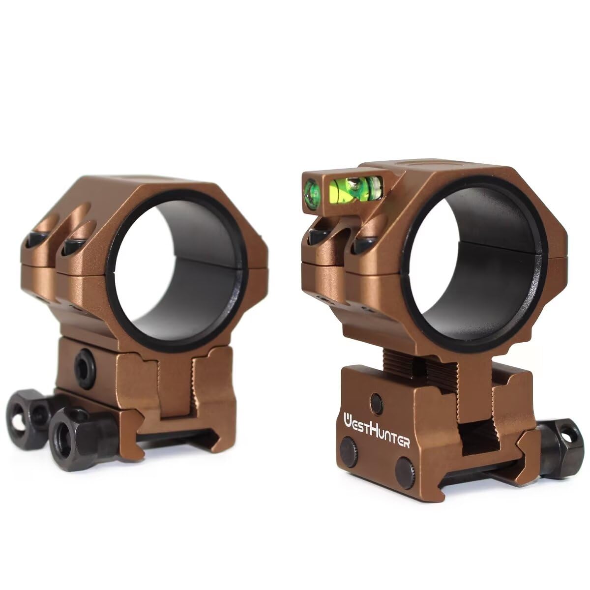 WestHunter Optics Fixations de Lunettes de Tir Picatinny de Précision Montures Réglables 34 mm avec Niveau à Bulle Adaptateur 30 mm 25.4 mm Hauteur Centrale 34-40 mm