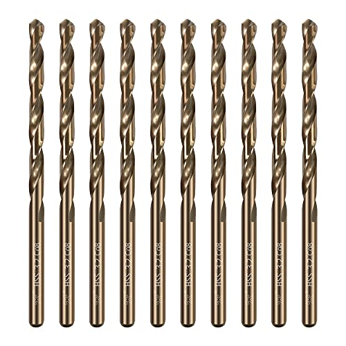 HUAZHICHUN 10PCS Size 3.2mm,M42 8% Cobalt,Drill bits,Drill bit Set for Stainless Steel,Metric Drill Set,Steel Drill bits for Hard Metal