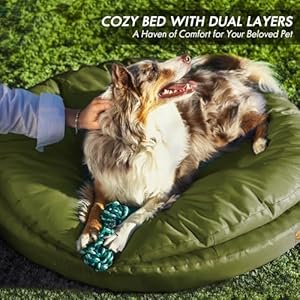   ClevaHome-Orthopedic-Dog-Bed-for-Large-Dogs-Dual-Layer-Water-Repellent-Round-Pet-Bed-with-Washable-Cover-Nonslip-Bottom-Olive-Branch