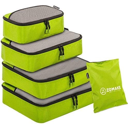 ZOMAKE 4 Set Packing Cubes，Lightweight Travel Luggage Packing Organizer of Suitcase Organizers with Laundry Bag