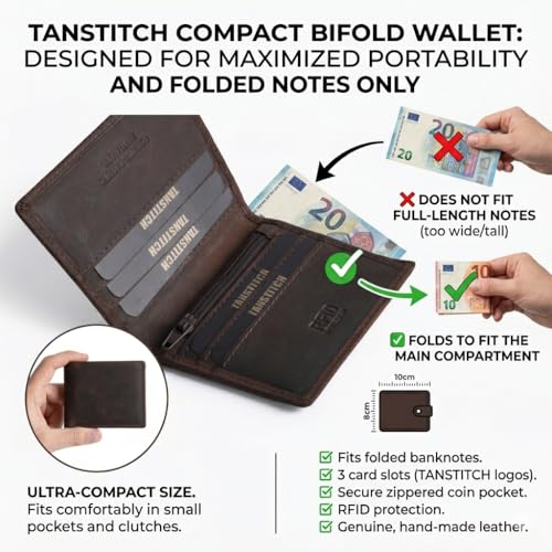 Image of TANSTITCH Slim Leather Wallet || Small,Compact, Minimalist & Thin Wallet || RFID Protected || Front Pocket Carry