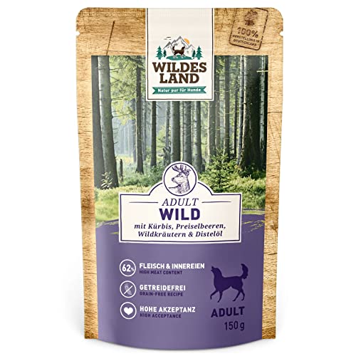 Produktbild von Wildes Land Classic Adult Wild mit Kürbis und Preiselbeeren Nassfutter für Hunde - 8 x 150 g