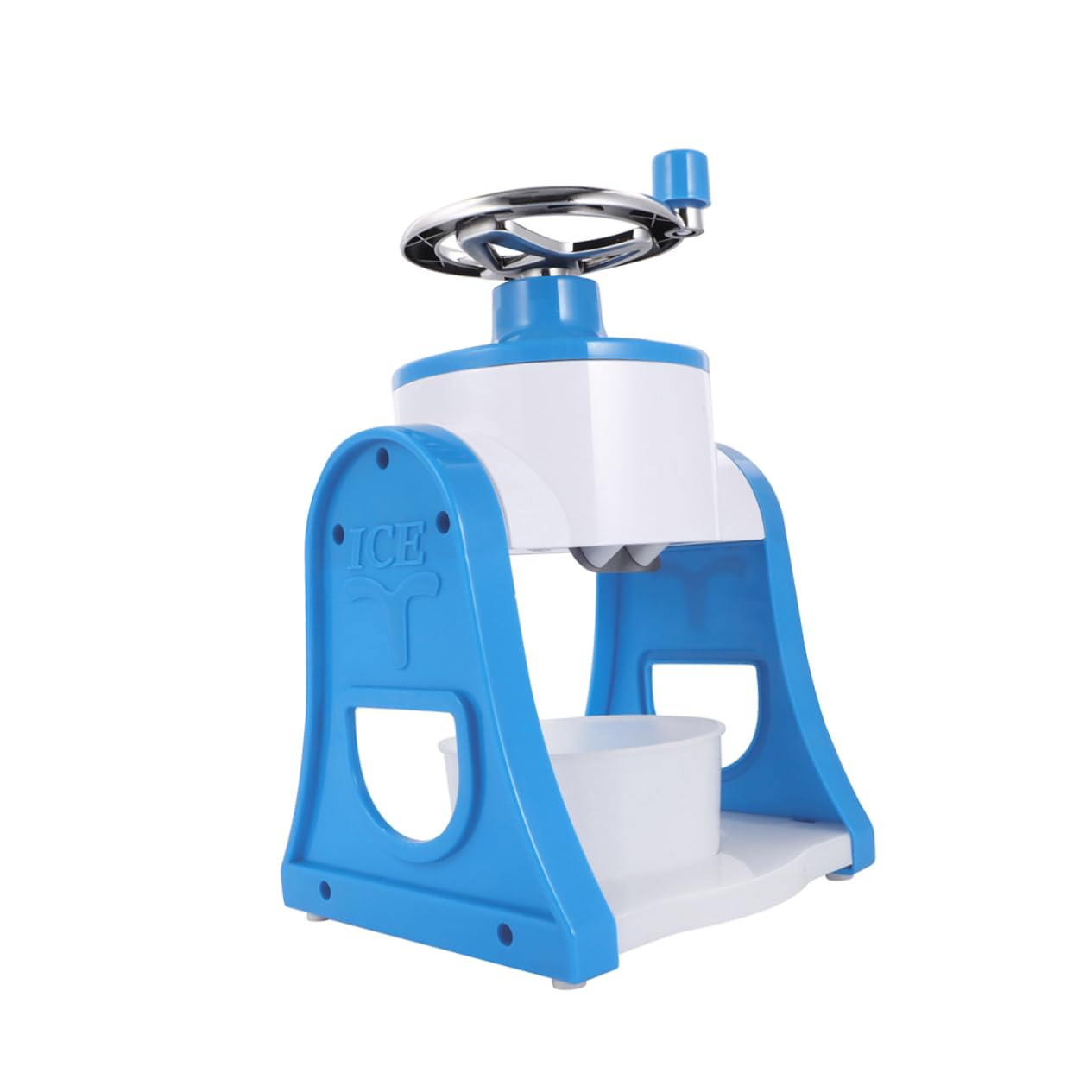 STOBOK Manual Ice Crusher Shaved Ice Maker Portable Handheld Mini Machine for Smoothies Cones and Slushies Easy to Clean Material for Summer Treats Blue