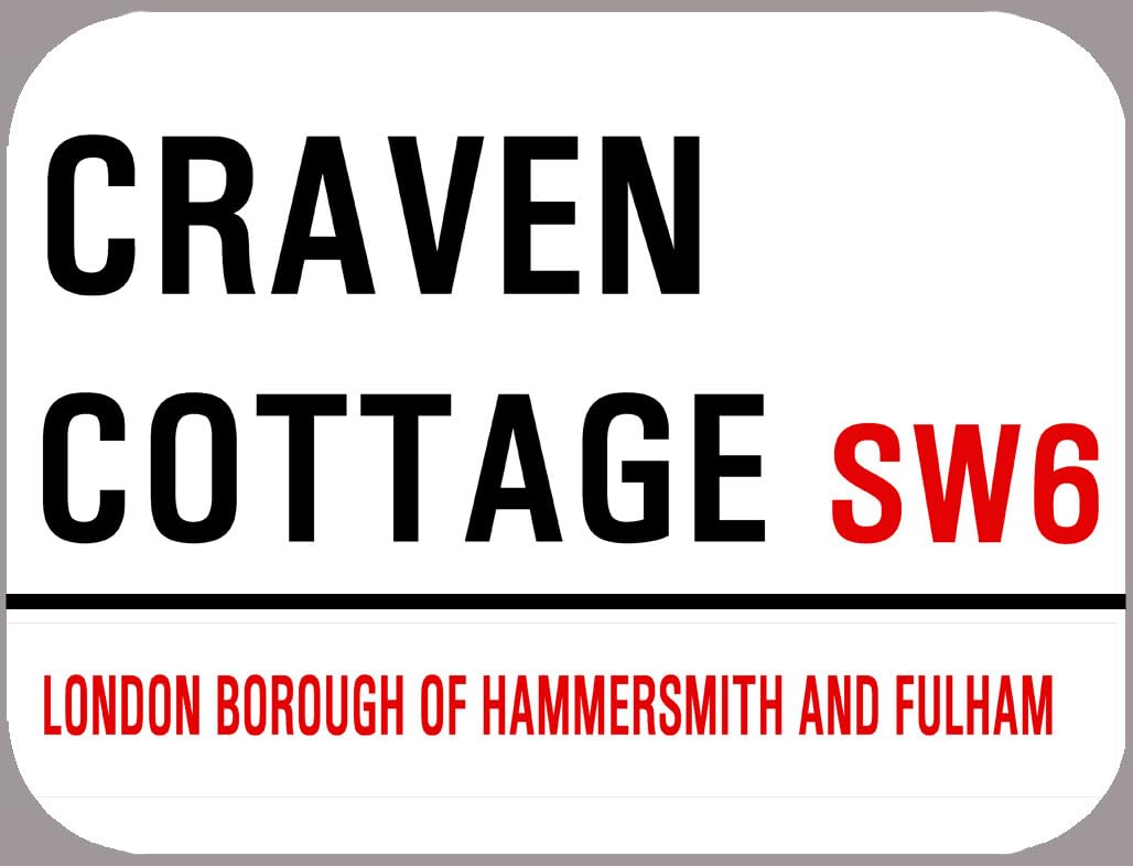 Craven Cottage Metal Street Sign Fulham Decoration Props Plaque 8X12 Inch