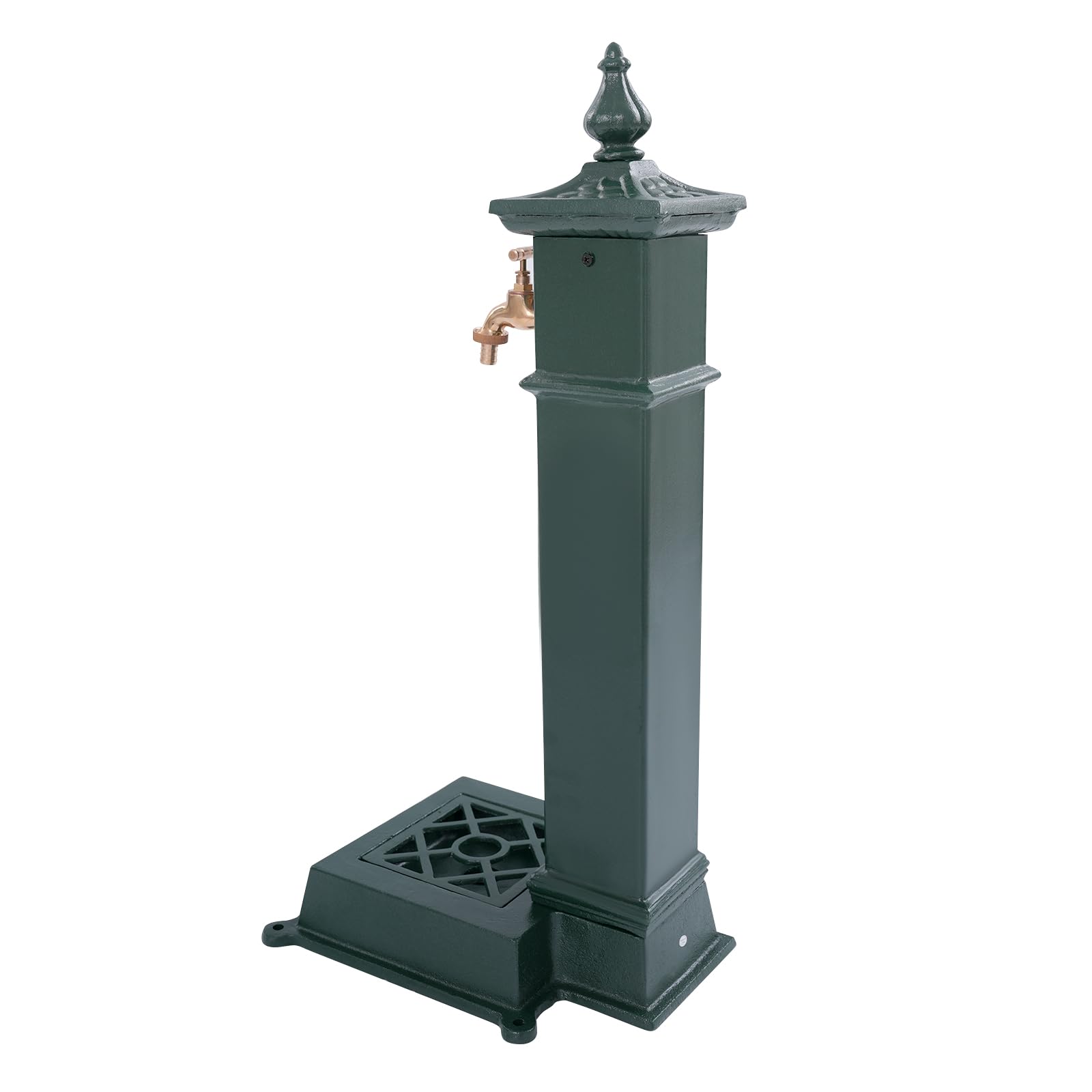 Columna de agua de hierro fundido con grifo, grifo de agua retro para jardín, terraza, fuente decorativa