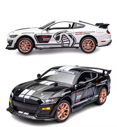 Image of 1:32 Scale Mustang Cobra Selby GT500 Toy Car | Metal Pullback Diecast Car for Kids with Openable Doors, Sound, Light Effects Toy for Car Enthusiasts (Color As Per Available)