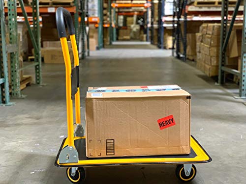 Maxworks 80876 Foldable Platform Truck Push Dolly 330 Lb. Weight Capacity Black And Yellow 28.75 Inch X 18.75 Inch X 33 Inch thumb #8