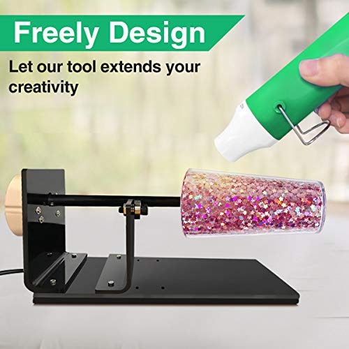 Mlife Mini Heat Gun - 300 Watt - Dual-Temperature Heat Tool with 6.5FT Power Cord for DIY Acrylic Resin Cups Tumblers Embossing Shrink Wrapping Paint Drying Crafts Electronics DIY (Light Green)