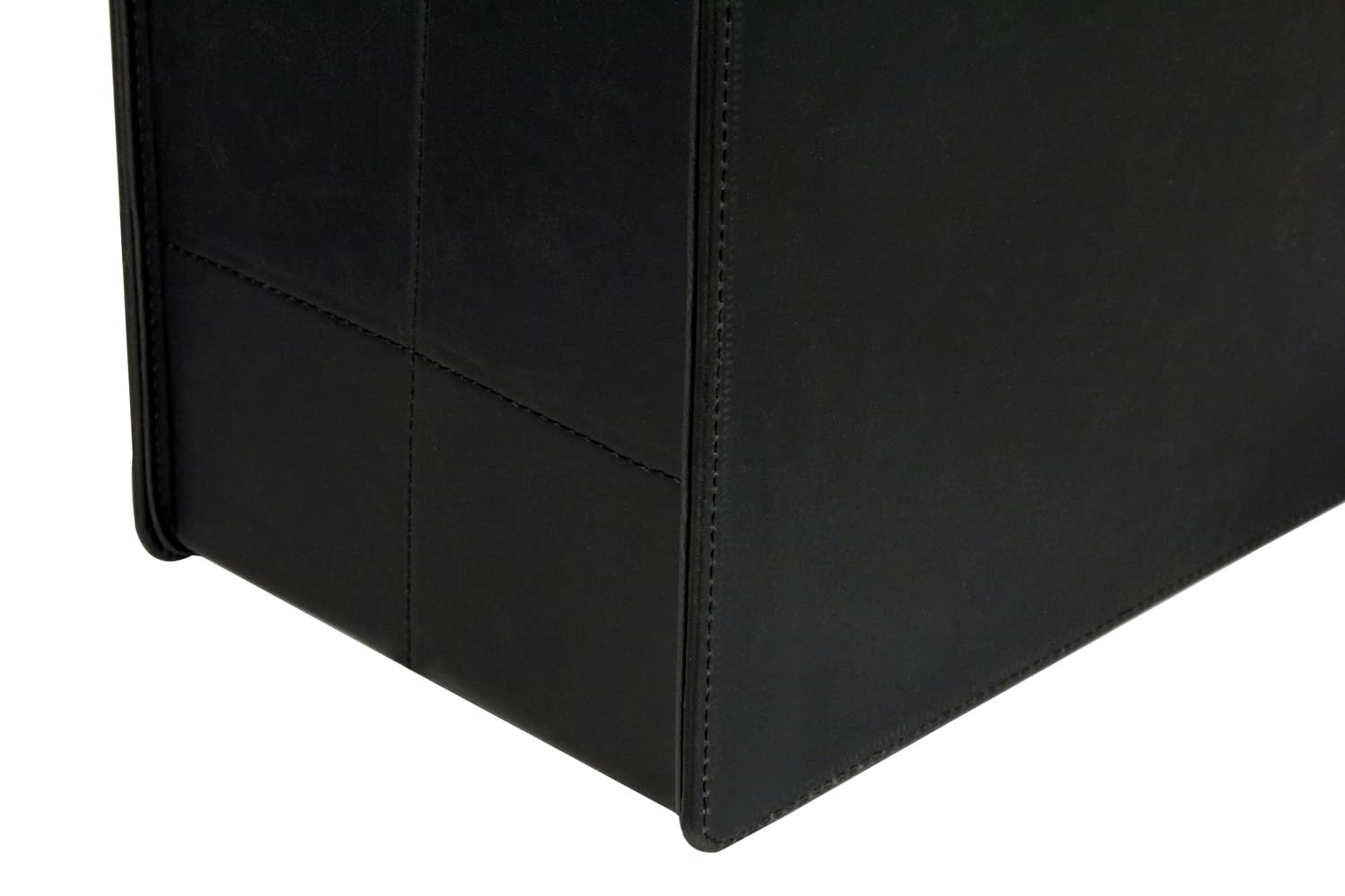 HofferRuffer Portariviste in pelle portariviste con manico, cestino portaoggetti pieghevole, organizer multiuso, nero, 23x33.7x17.6 cm, bambini, regalo per la festa della mamma