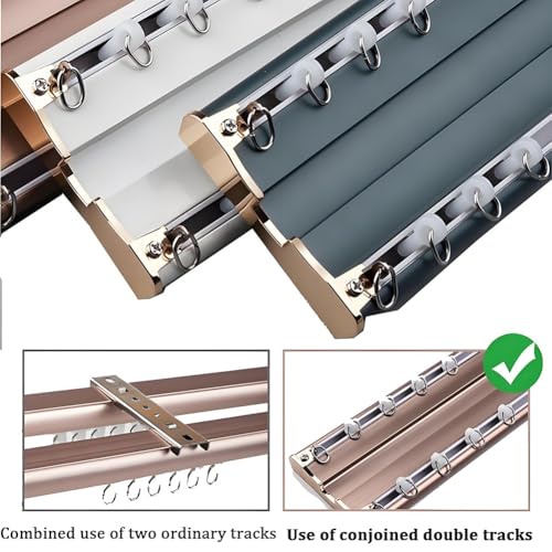 Double rail de plafond pour rideau de chambre à coucher - 6